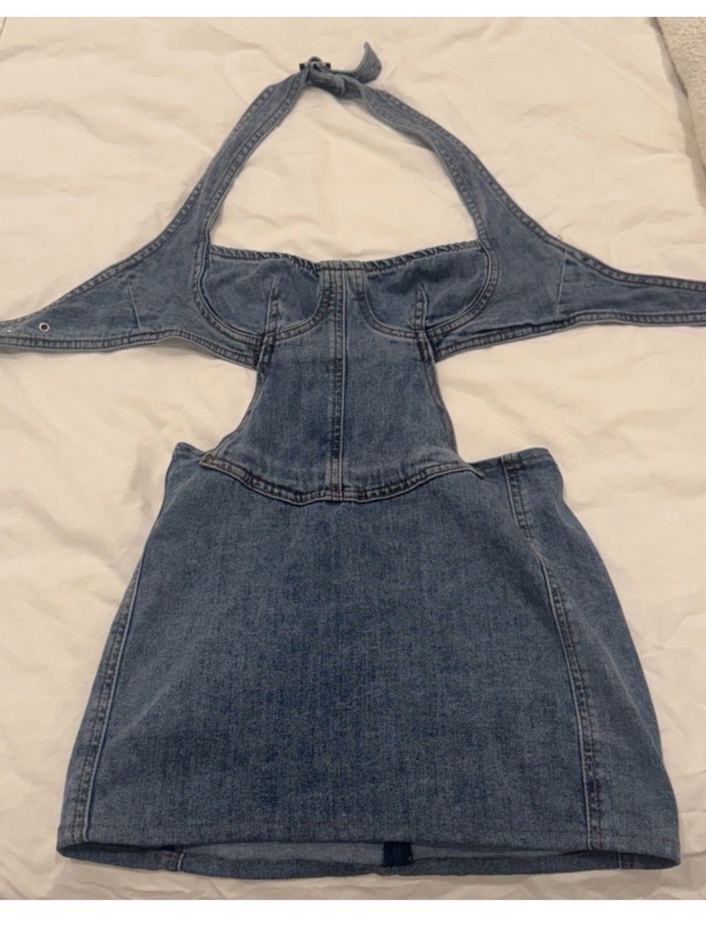 superdown Blue Denim Cutout Mini Dress - Picture 3 of 4